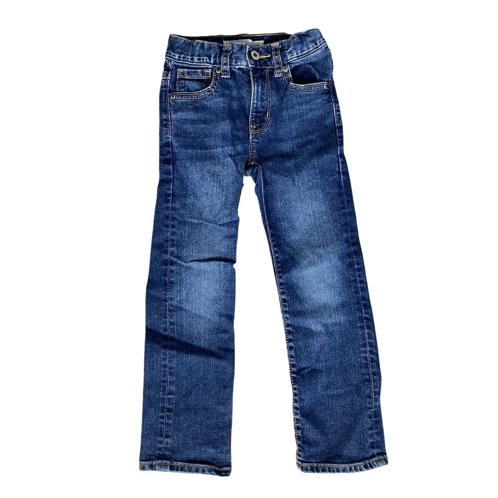 Old Navy Straight Jeans Boys 6 Slim Dark Wash Good Built-In‎ Flex Denim